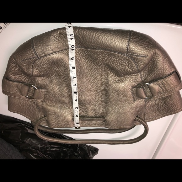 Cole Haan Pebbled Leather Bronze Metallic Hobo Bag - Picture 6 of 8